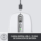 Logitech MX Anywhere 3 USB-C Bluetooth 4000DPI Compact Wireless Mouse - White