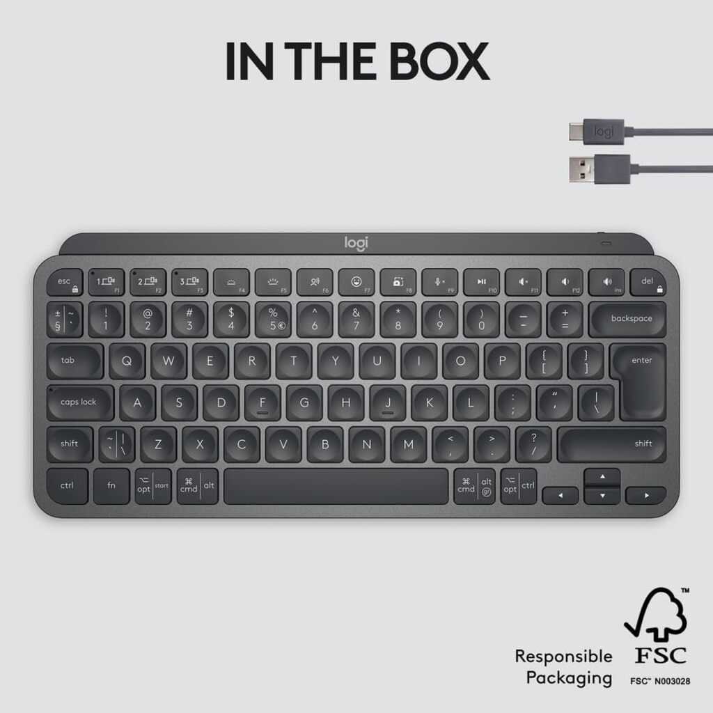 Logitech MX Keys Mini Minimalist Wireless Illuminated Keyboard-Black