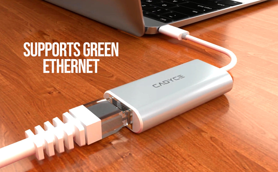 Cadyce CA-C3GE USB-C to RJ45 Gigabit Ethernet Adapter for Windows and Mac OS