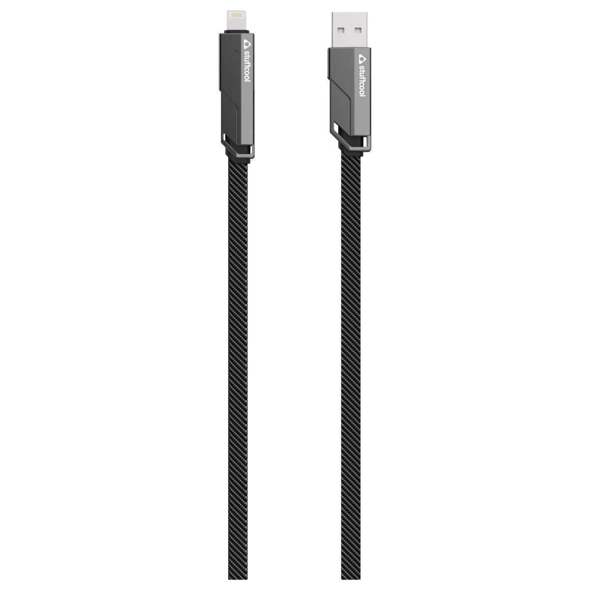 Quad Pro 4 in 1 Indestructible Cable 60W with lightning to type C, type C to C, lightning to USB A