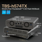 QNAP TBS-h574TX-i3-12G 5 Bay 10GbE High-Performance Thunderbolt 4 E1.S All-Flash NASbook