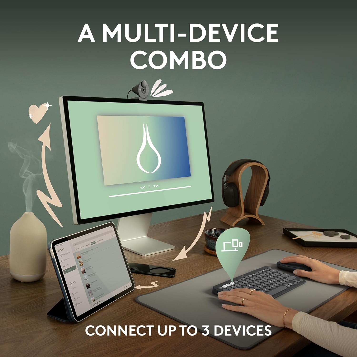 Logitech Pebble 2 Multi Device Bluetooth Keyboard and Mouse Combo