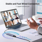 UGREEN 4-in-1 USB C Ethernet Adapter Thunderbolt 3 USB 3.0 Gigabit RJ45 Hub MacBook Pro Air iMac iPad Surface XPS (60600)
