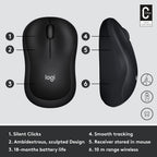 Logitech M220 1000DPI 2.4GHz Silent Wireless Mouse - Charcoal