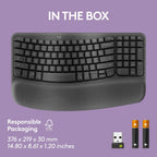 Logitech Ergo Series Wave Keys Wireless Ergonomic Keyboard with Cushioned Palm Rest - Graphite