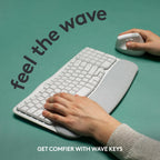 Logitech Ergo Series Wave Keys Wireless Ergonomic Keyboard with Cushioned Palm Rest - Off White