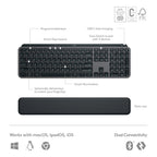 Logitech Master Series MX Keys S Wireless Keyboard and Mouse Combo with Palm Rest