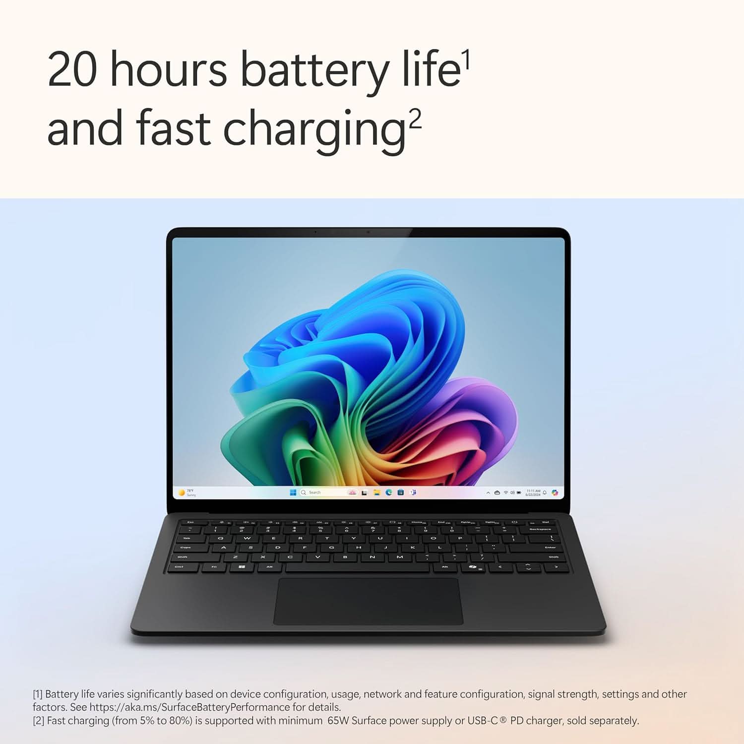 Microsoft Surface Laptop (7th Edition) – Snapdragon X Elite (12-Core), 16GB RAM, 1TB SSD, 13.8" PixelSense Touchscreen, Windows 11 Home, Graphite - ZXX-00059