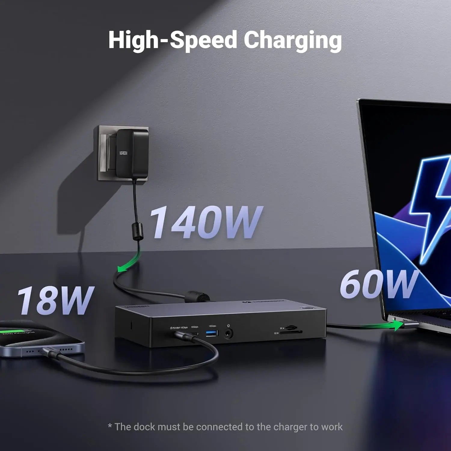 UGREEN Revodok Max 313 Thunderbolt 4 Dock 13-in-1 40Gbps Triple 4K 60Hz 8K HDMI 2.1 DP 1.4 Ethernet 60W PD MacBook (25085)
