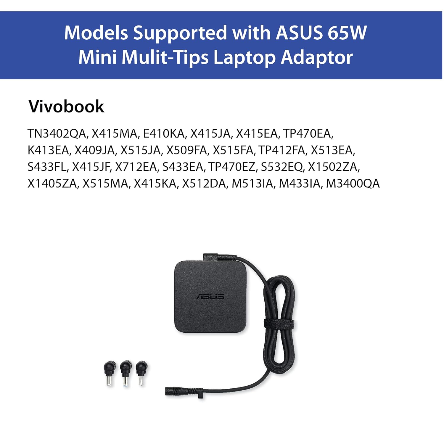 ASUS Original U65W-01 65W 19V 3.42A 4.0mm Laptop Charger Adapter with Power Cord