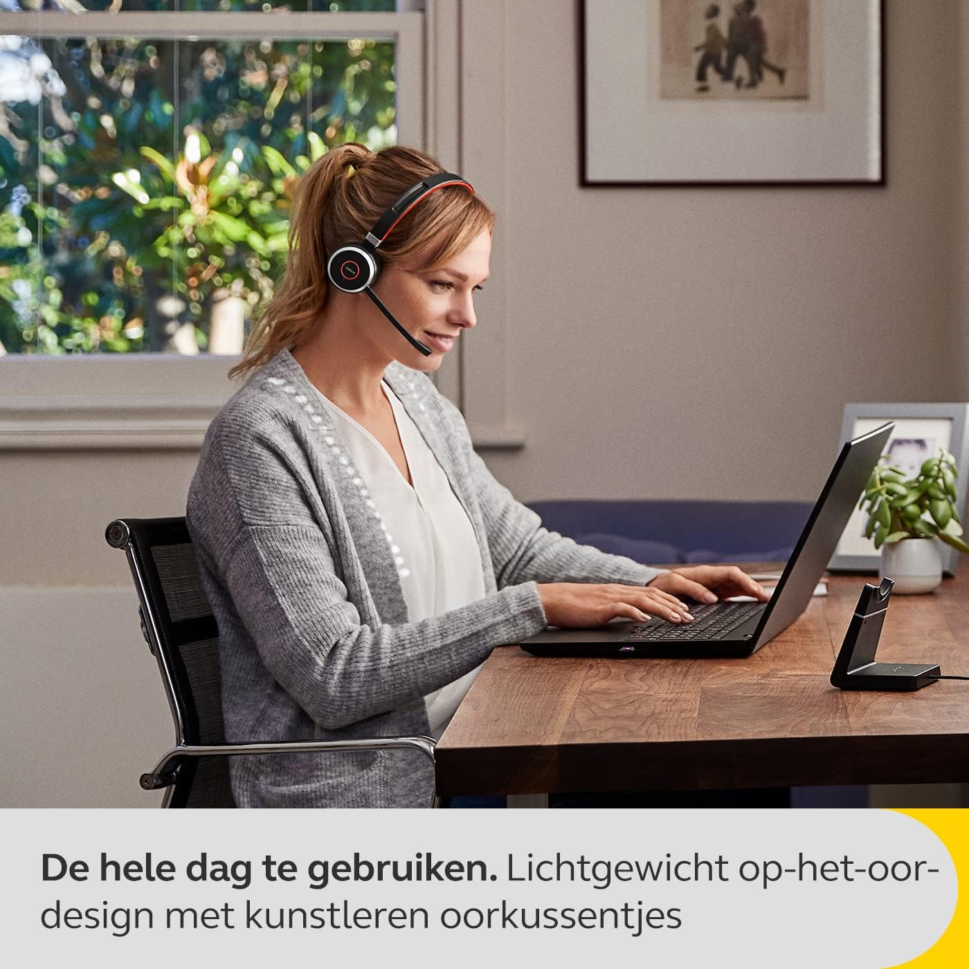 JABRA EVOLVE 65 SE MS UC DUO Bluetooth Wireless Passive Noise Cancellation Stereo Headset with Mic - Black