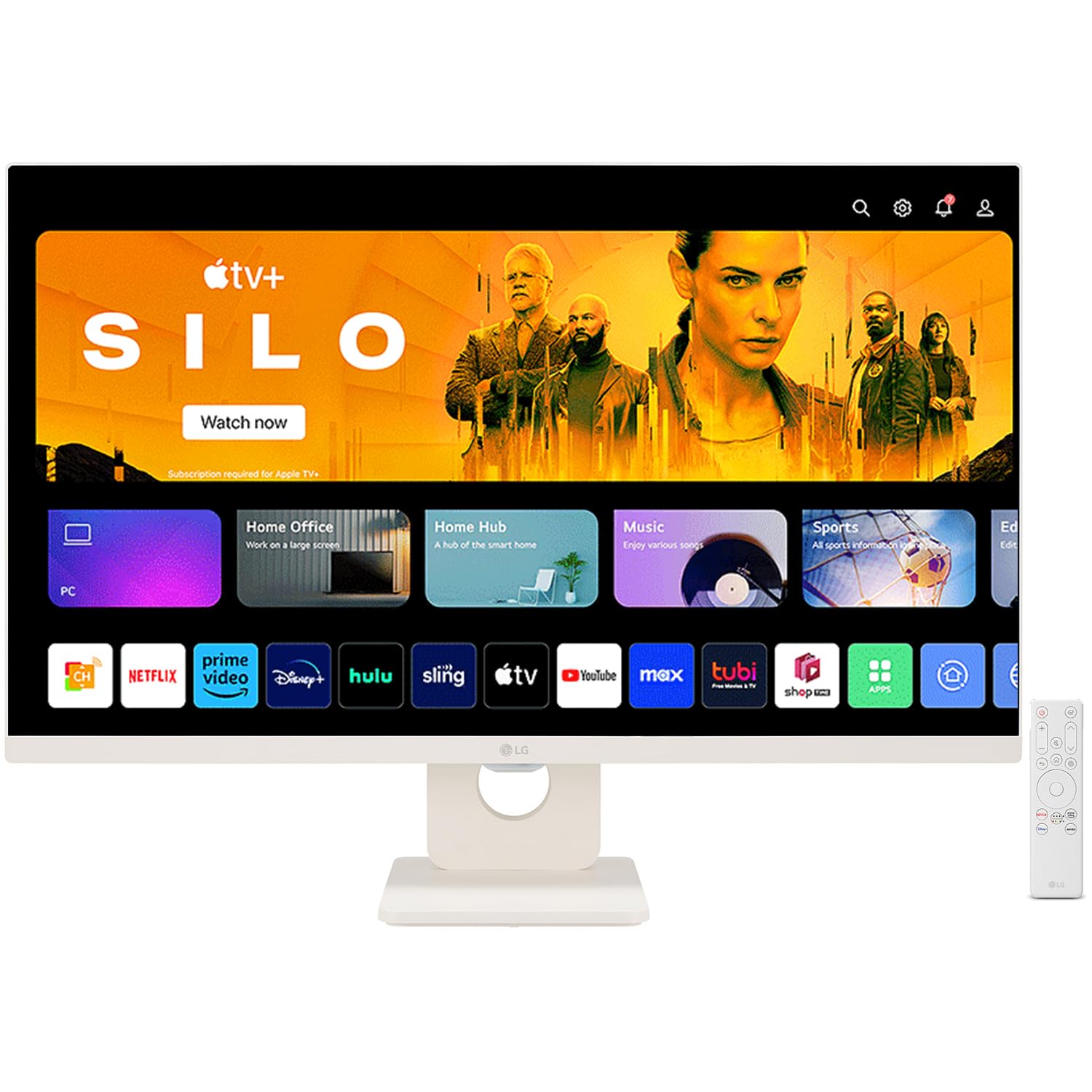 LG MyView 27SR50F-W 27" 60Hz 1080p FHD IPS Panel HDR10 Smart Monitor with Dual Stereo Speakers - White