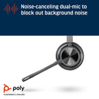 Poly Voyager 4320 UC V4320 Wireless Bluetooth Stereo Headset with USB-A BT700 dongle - Black