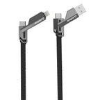 Quad Pro 4 in 1 Indestructible Cable 60W with lightning to type C, type C to C, lightning to USB A