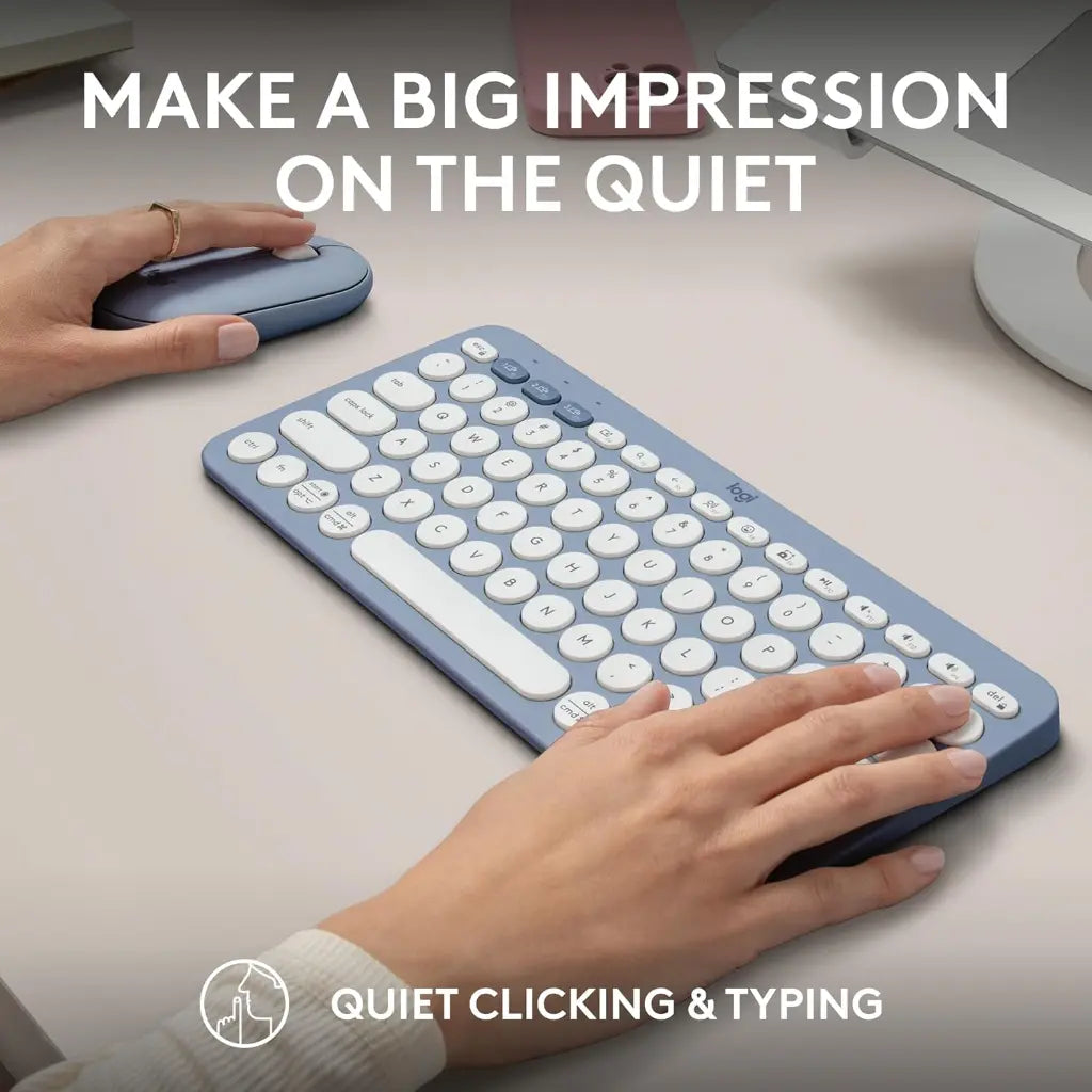Logitech Pebble 2 Multi Device Wireless Keyboard & Mouse Combo - Tonal Blue