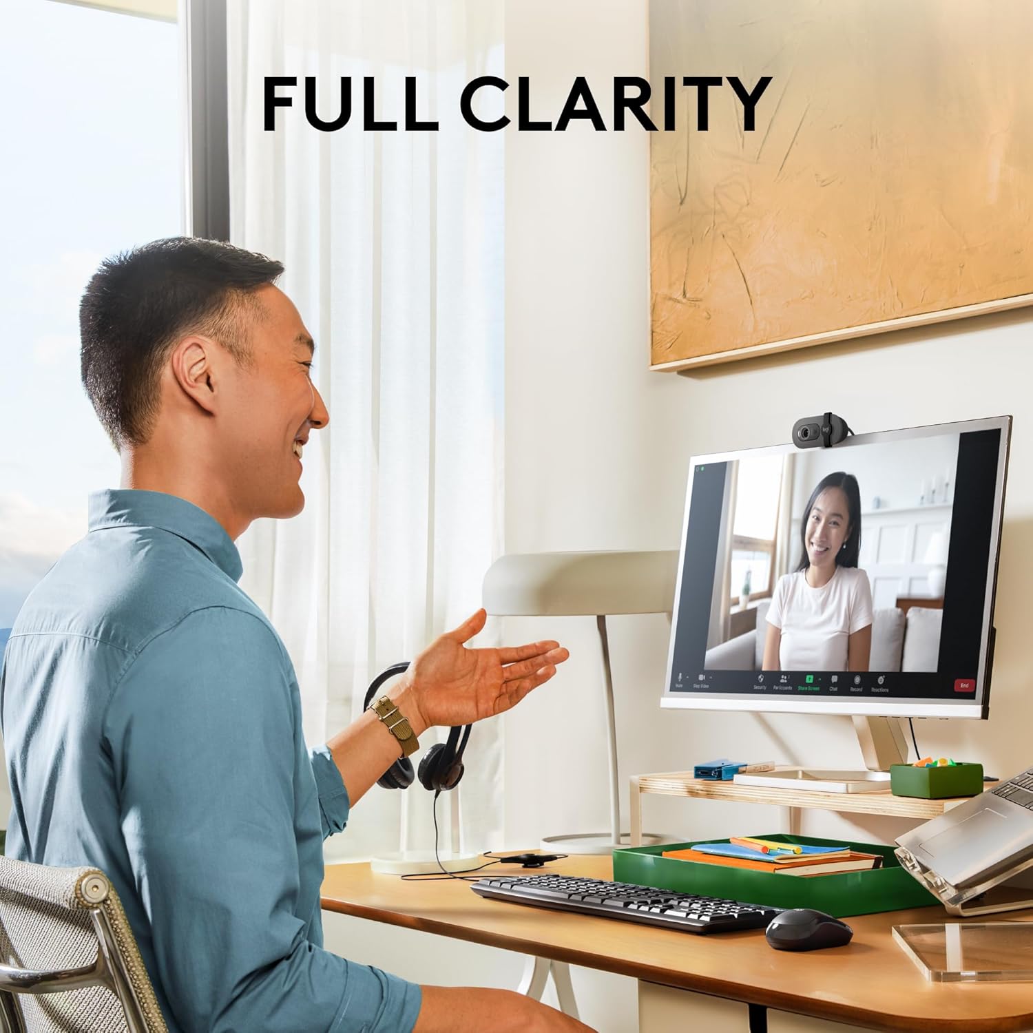 Logitech BRIO 100 USB-A 1080p FHD Webcam with Privacy Shutter and Built-in Mic - Graphite