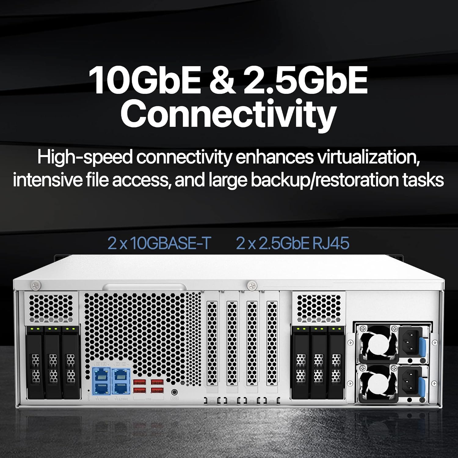 QNAP TS-h2287XU-RP-E2336-32G 22 Bay Dual 10GbE 3U Rackmount Hybrid NAS