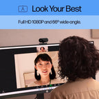 HP 320 FHD Webcam - USB-A Computer Camera with Mic & Privacy Cover - for Desktop, Laptop, & Chromebook