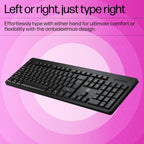 HP K160 2.4GHz Wireless Keyboard with 12 Function Shortcut Keys - Black