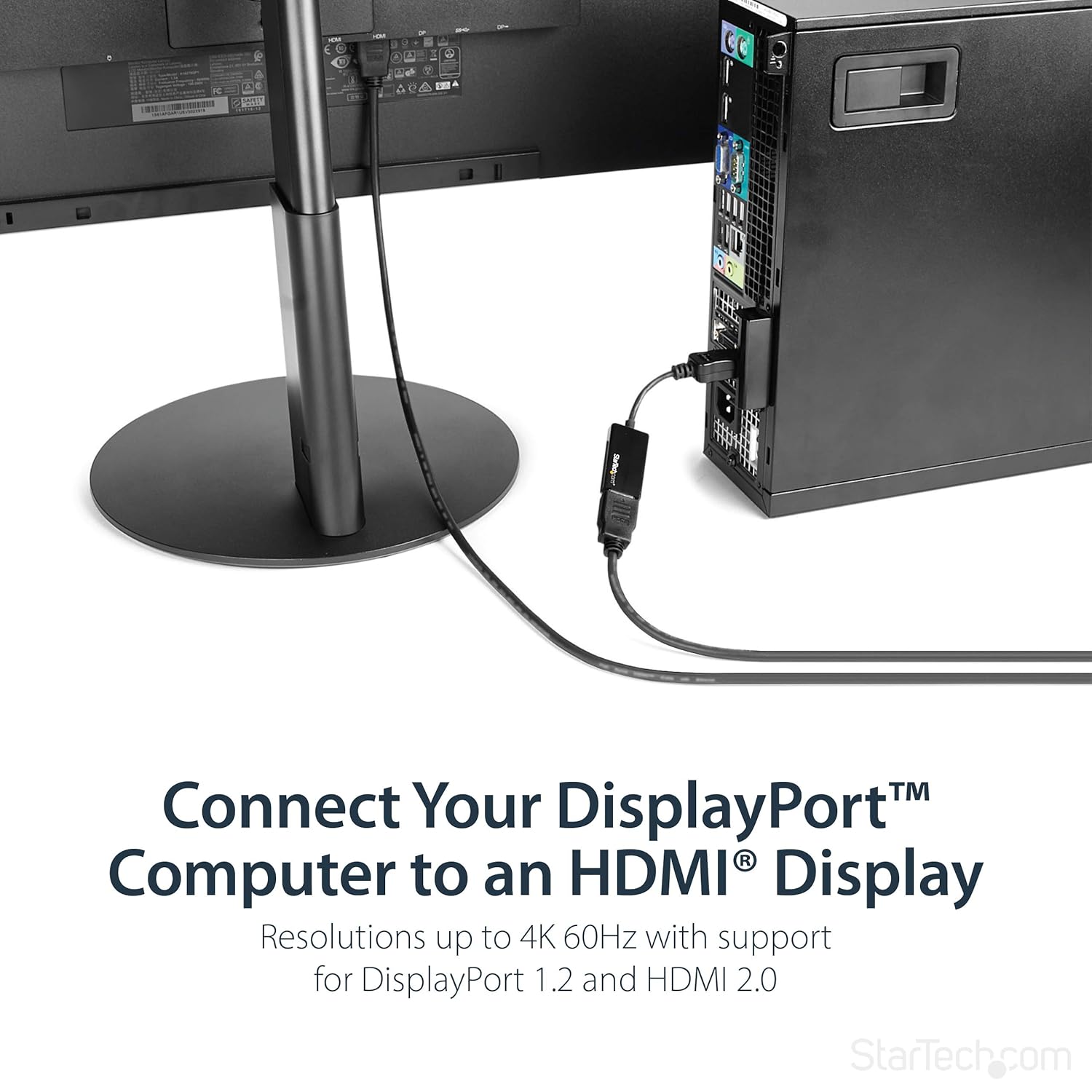 StarTech DP2HD4K60S DisplayPort to HDMI Adapter - 4K DP to HDMI Converter - UHD 4K 60Hz