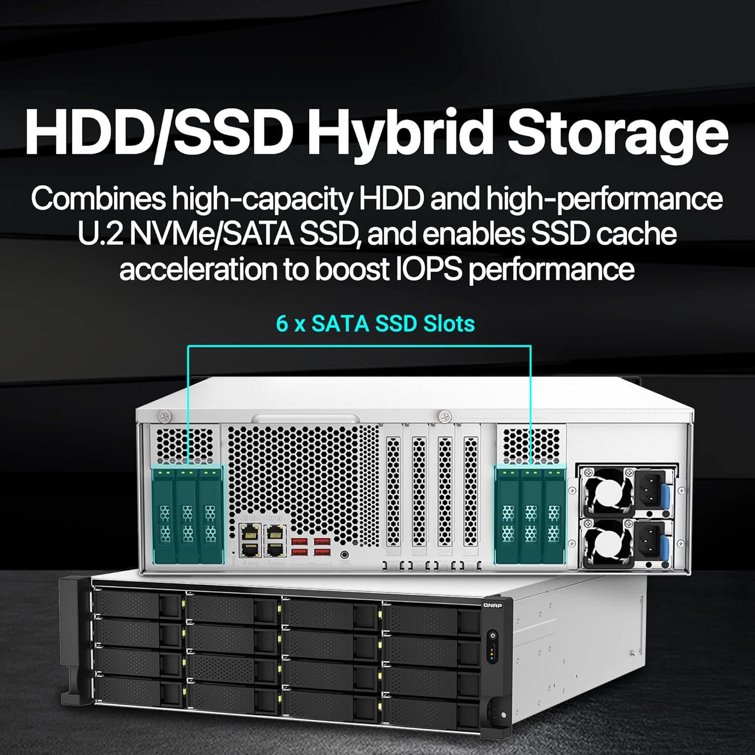 QNAP TS-h2287XU-RP-E2336-32G 22 Bay Dual 10GbE 3U Rackmount Hybrid NAS