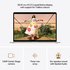 Apple 2026 MacBook Air 15″ Laptop with M5 chip: AI and Apple Intelligence, 38.91 cm (15.3″) Liquid Retina Display, 16GB Unified Memory, 1TB SSD Storage, 12MP Center Stage Camera, Touch ID; Starlight