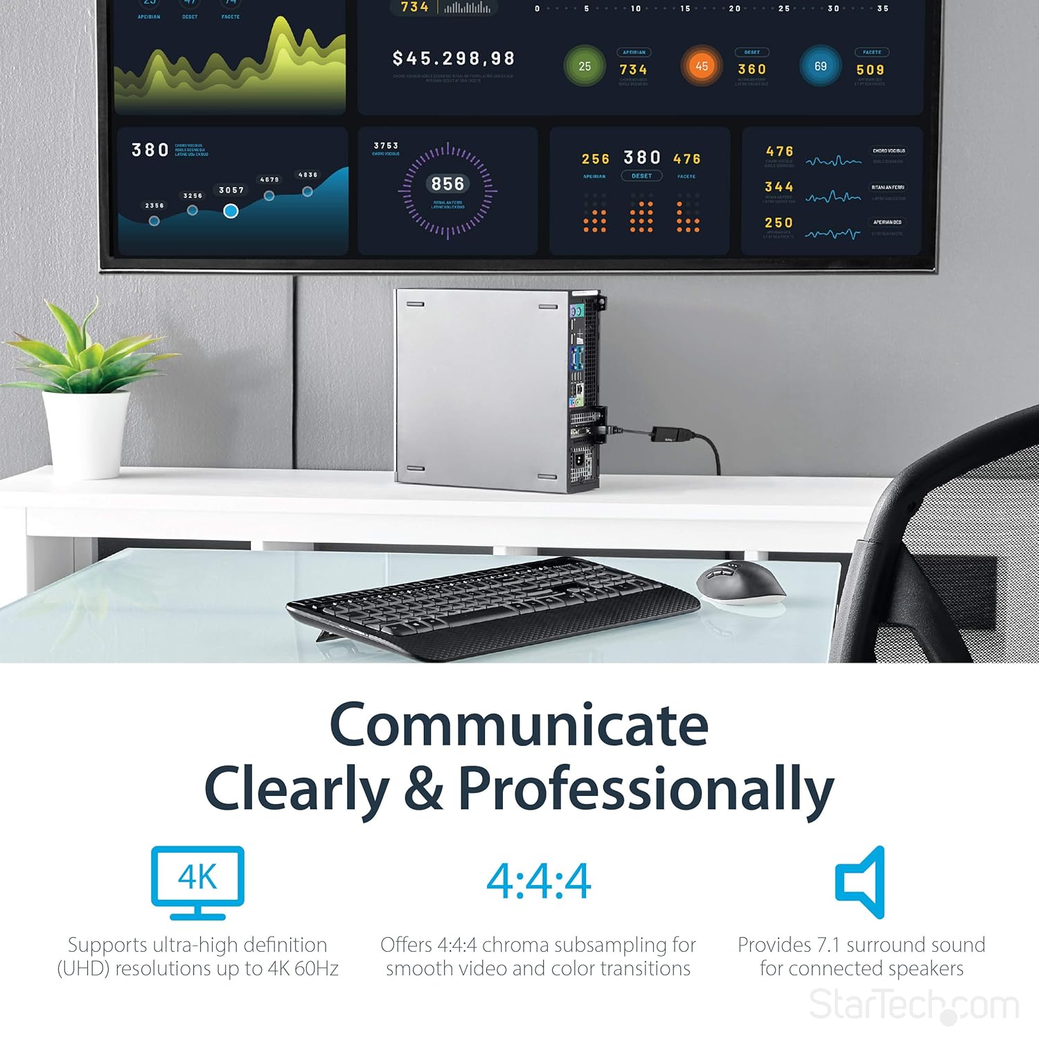 StarTech DP2HD4K60S DisplayPort to HDMI Adapter - 4K DP to HDMI Converter - UHD 4K 60Hz