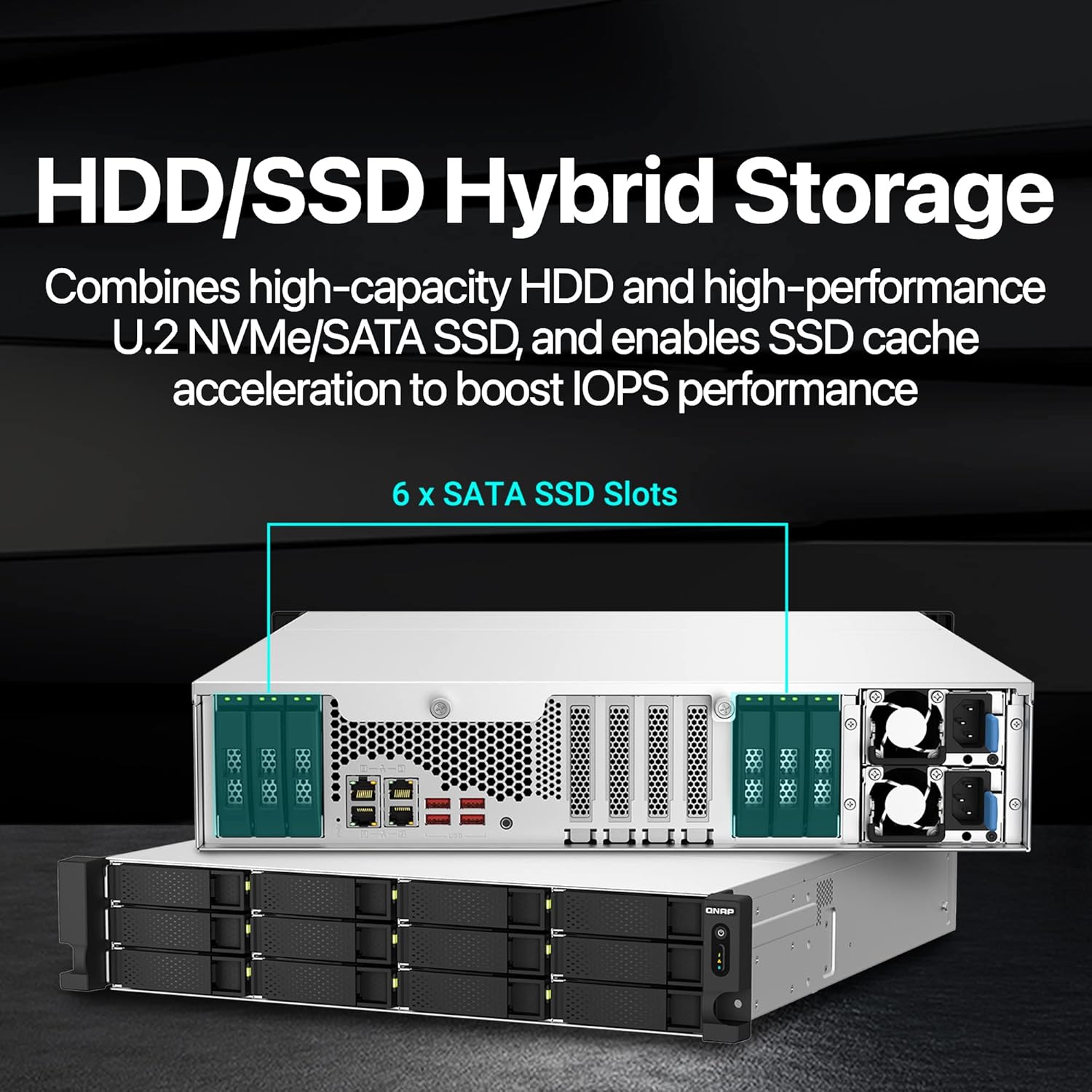 QNAP TS-h1887XU-RP-E2334-16G 18 Bay Dual 10GbE 2U Rackmount Hybrid NAS