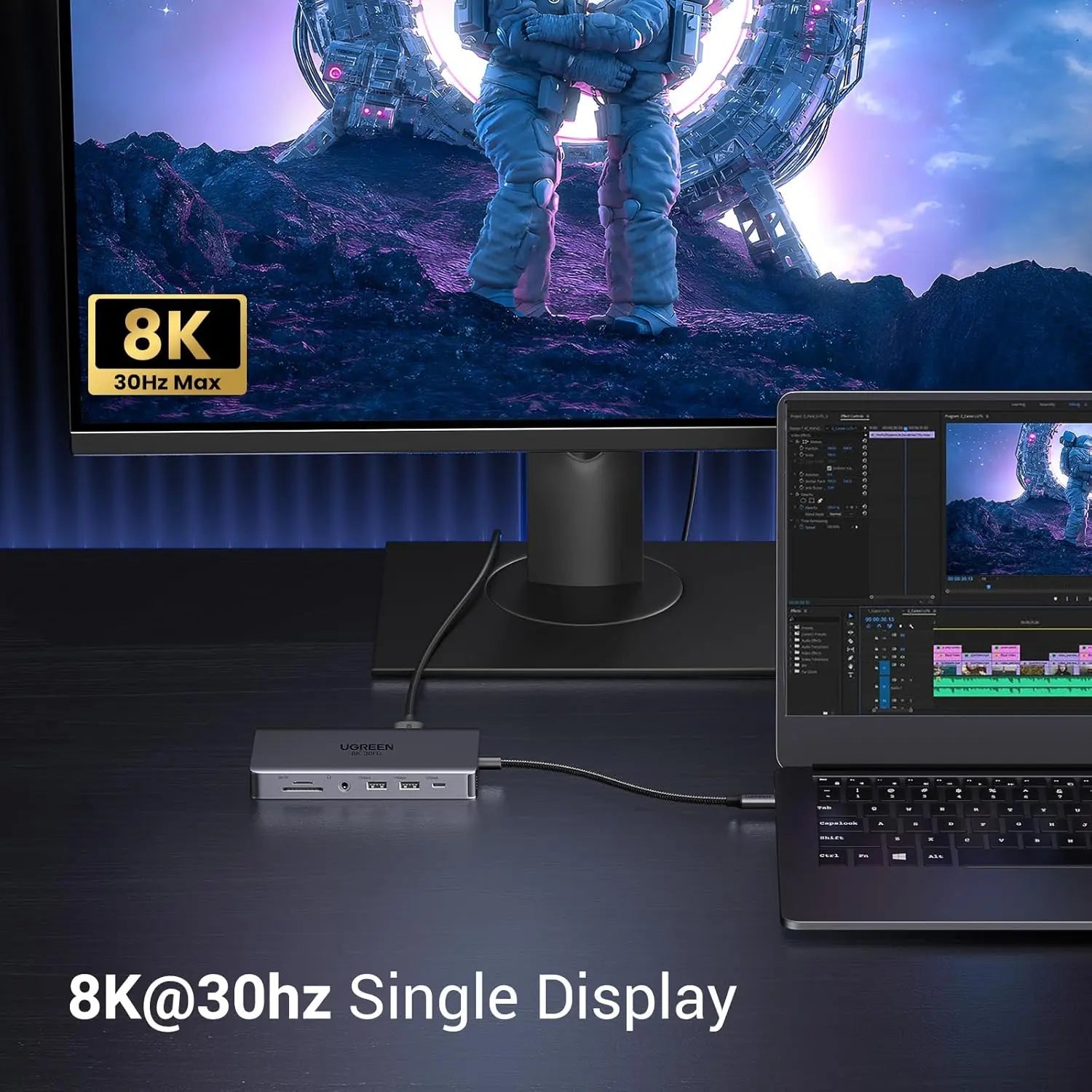 UGREEN 11-in-1 USB-C Hub Dual HDMI Docking Station 4K 60Hz 8K 30Hz 100W PD 10Gbps USB Ethernet Card Reader 15965