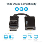 StarTech DP2HD4K60S DisplayPort to HDMI Adapter - 4K DP to HDMI Converter - UHD 4K 60Hz