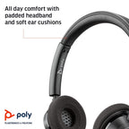Poly Blackwire 3320 USB-A Microsoft Teams Certified Over Ear Stereo Wired Headset with Mic