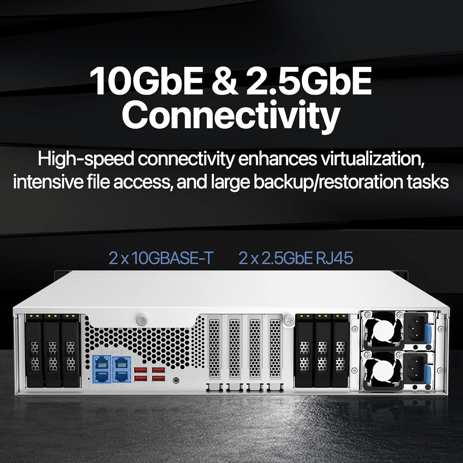 QNAP TS-h1887XU-RP-E2334-16G 18 Bay Dual 10GbE 2U Rackmount Hybrid NAS