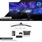 Samsung Odyssey G9 49" 240Hz 1440p Dual QHD OLED Panel HDR10 Ultrawide Curved Gaming Monitor with Speakers - Silver