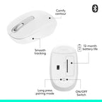Logitech M196 Bluetooth Wireless Optical Mouse - Off White