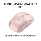 Logitech M240 Silent Bluetooth Wireless Mouse Compact Design - Rose