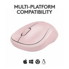 Logitech M240 Silent Bluetooth Wireless Mouse Compact Design - Rose