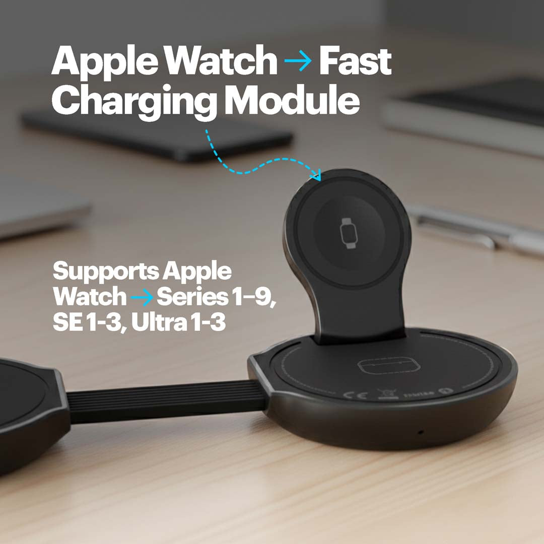 Stuffcool - Nexi 3 in 1 Foldable Magnetic Wireless Charger Qi2.2 Certified 25W Fast Charger