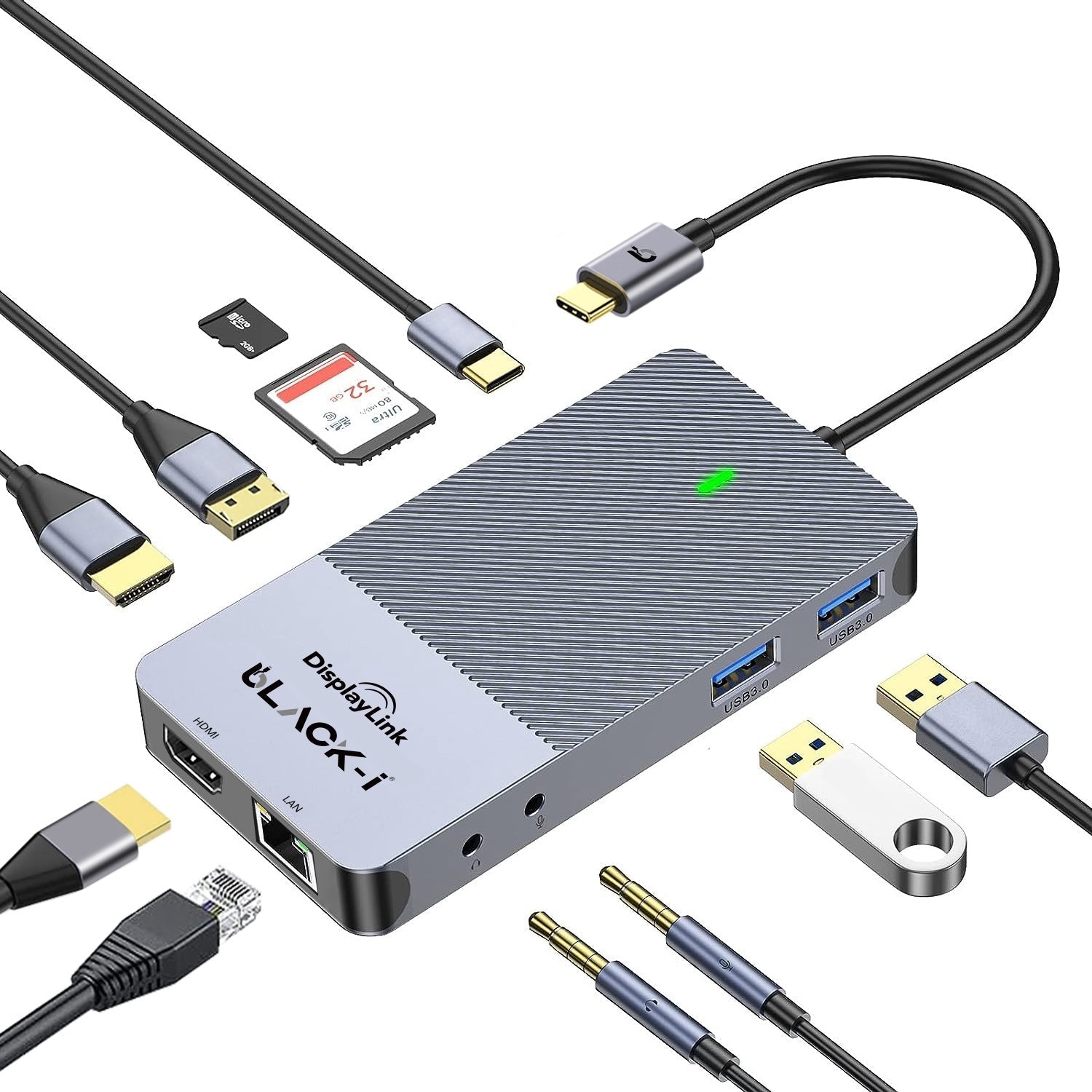 Black-i USB-C 11-in-1 DisplayLink Docking Station
