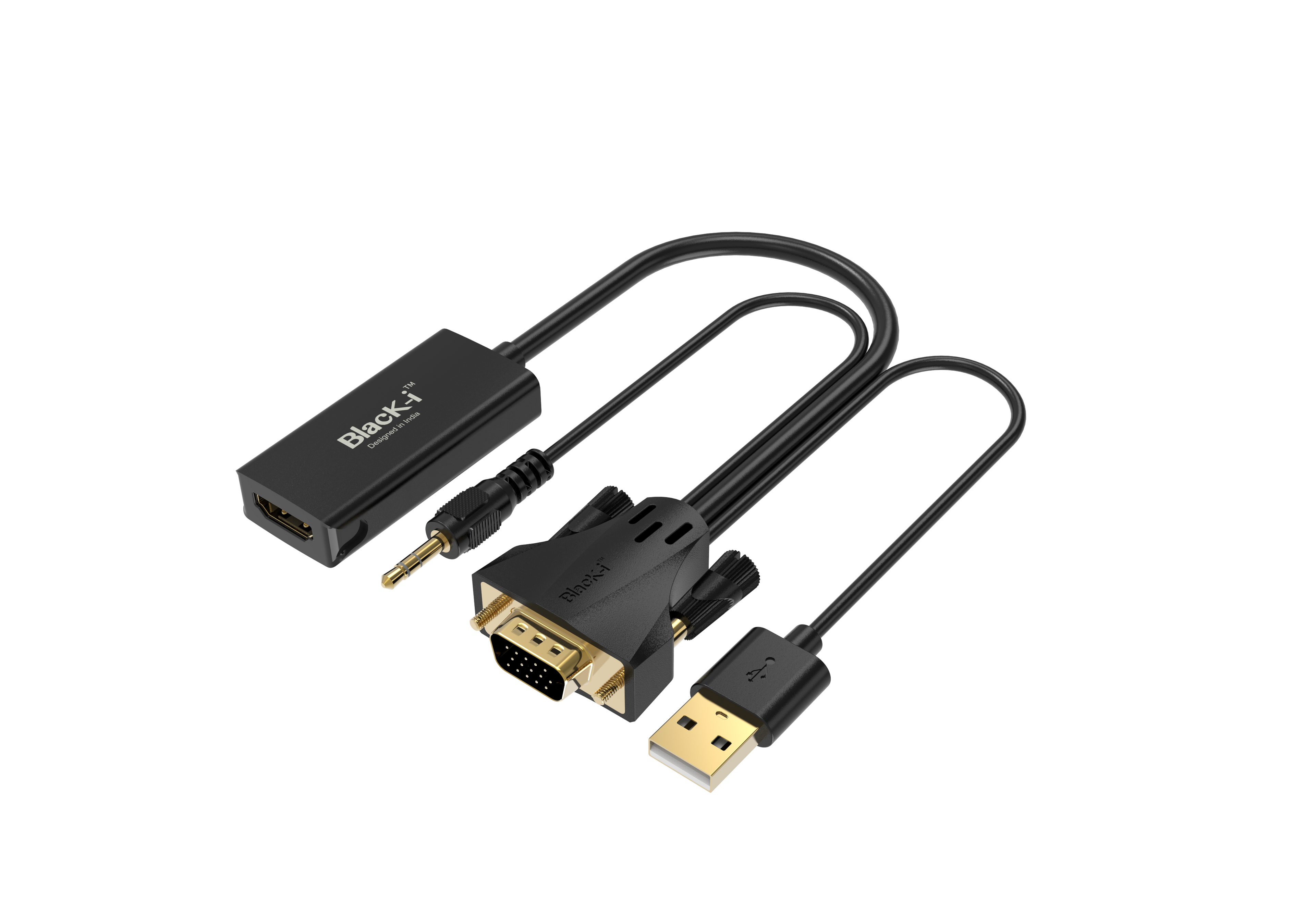 Black-i VGA to HDMI Converter with Audio