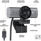 Logitech Master Series MX Brio 4K Ultra HD USB-C Collaboration and Streaming Webcam with Dual Mics - Graphite