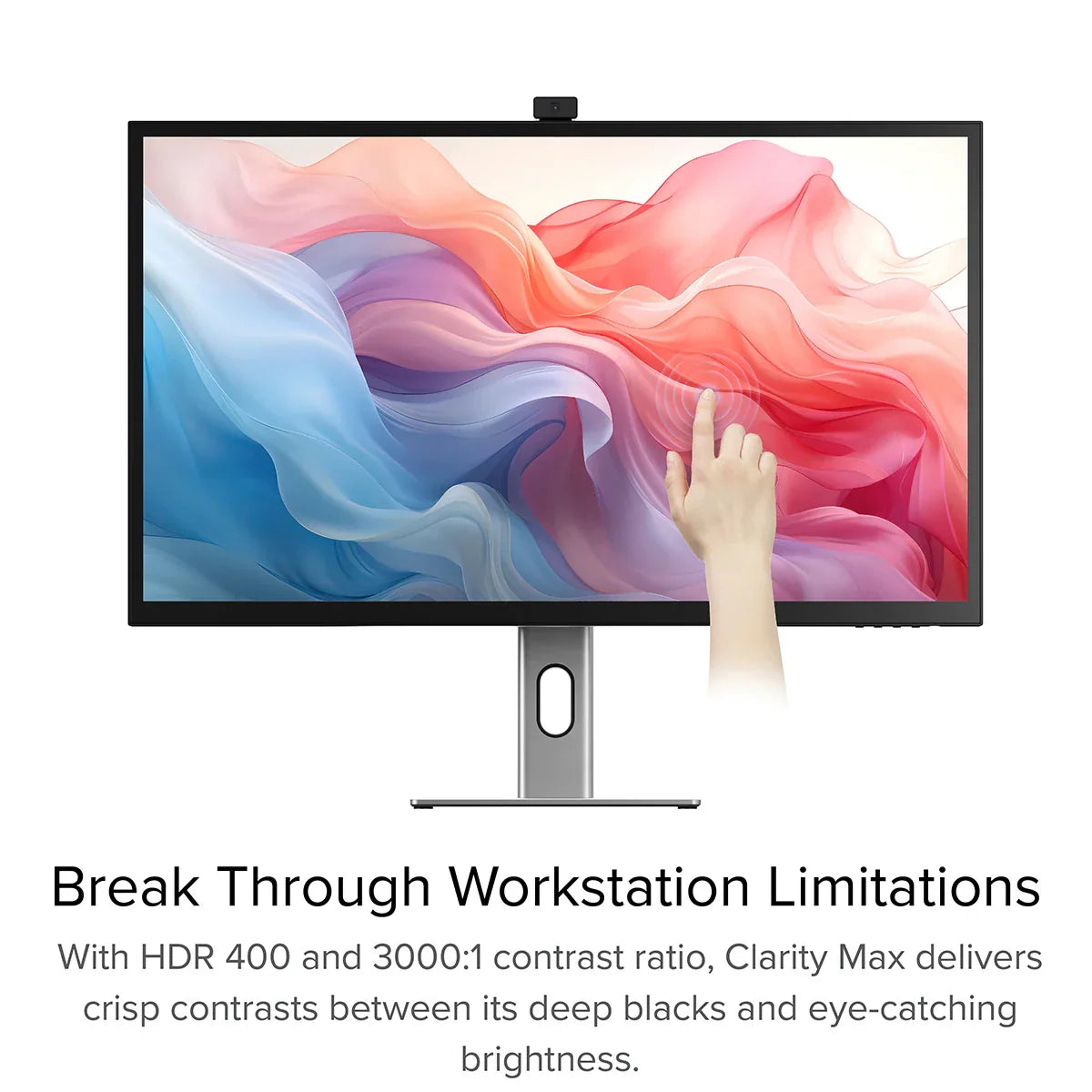 Clarity Max Touch 32" UHD 4K Monitor with USB-C Power Delivery, Webcam and Touch Screen