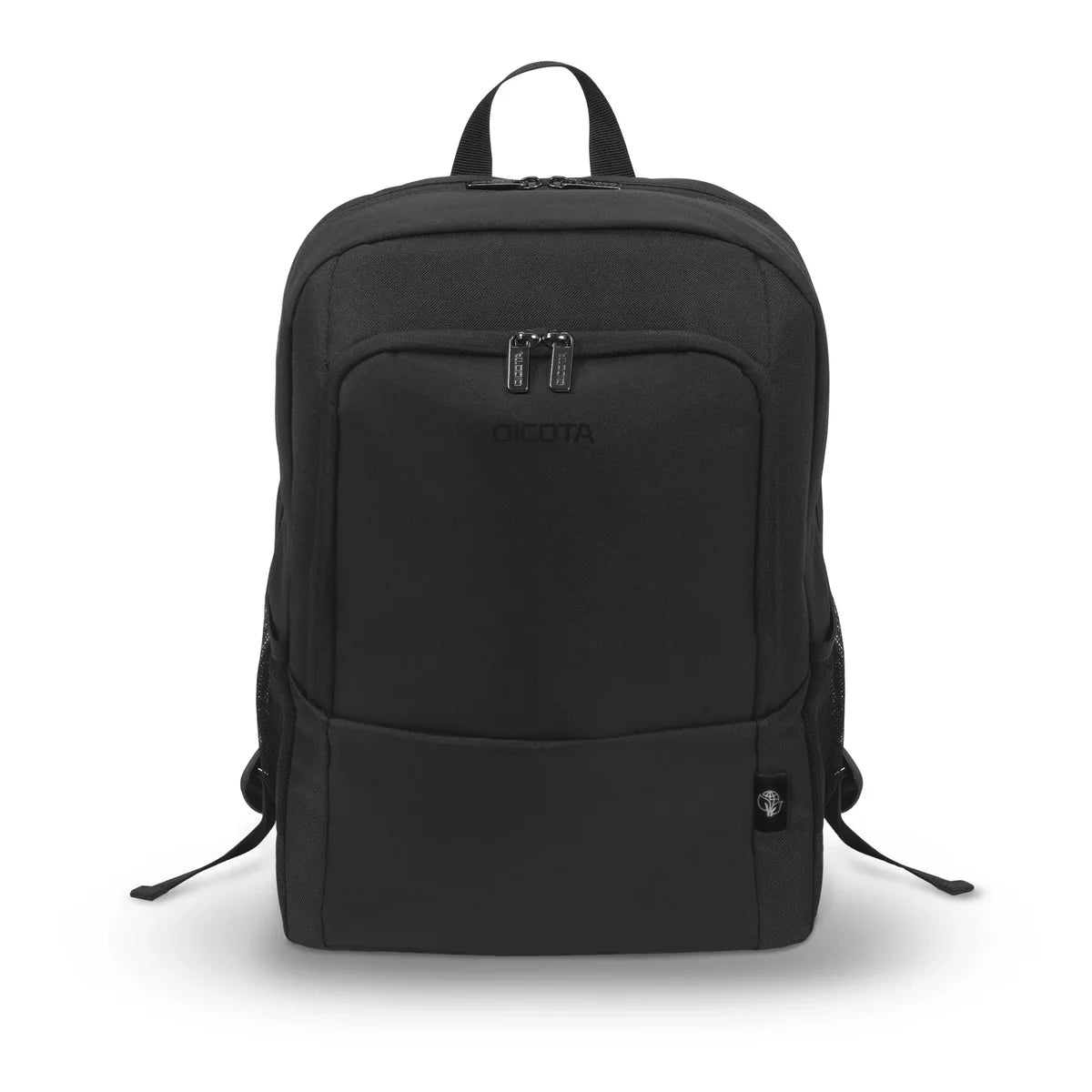 Black backpack on a white background