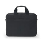 A black nylon laptop sleeve with a top carry handle, shown from the front on a clean white background.