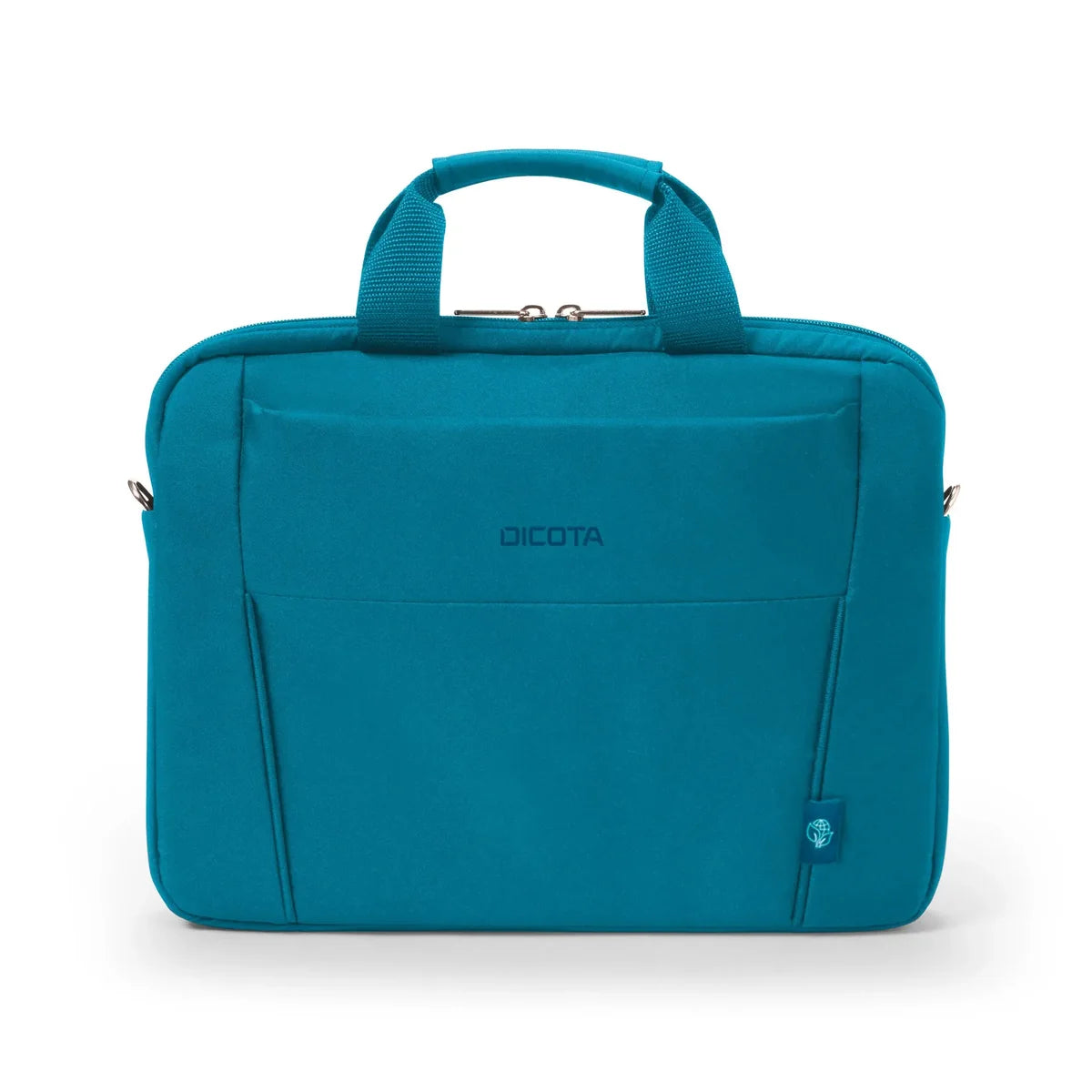 Blue laptop bag with 'Dicota' branding on a white background