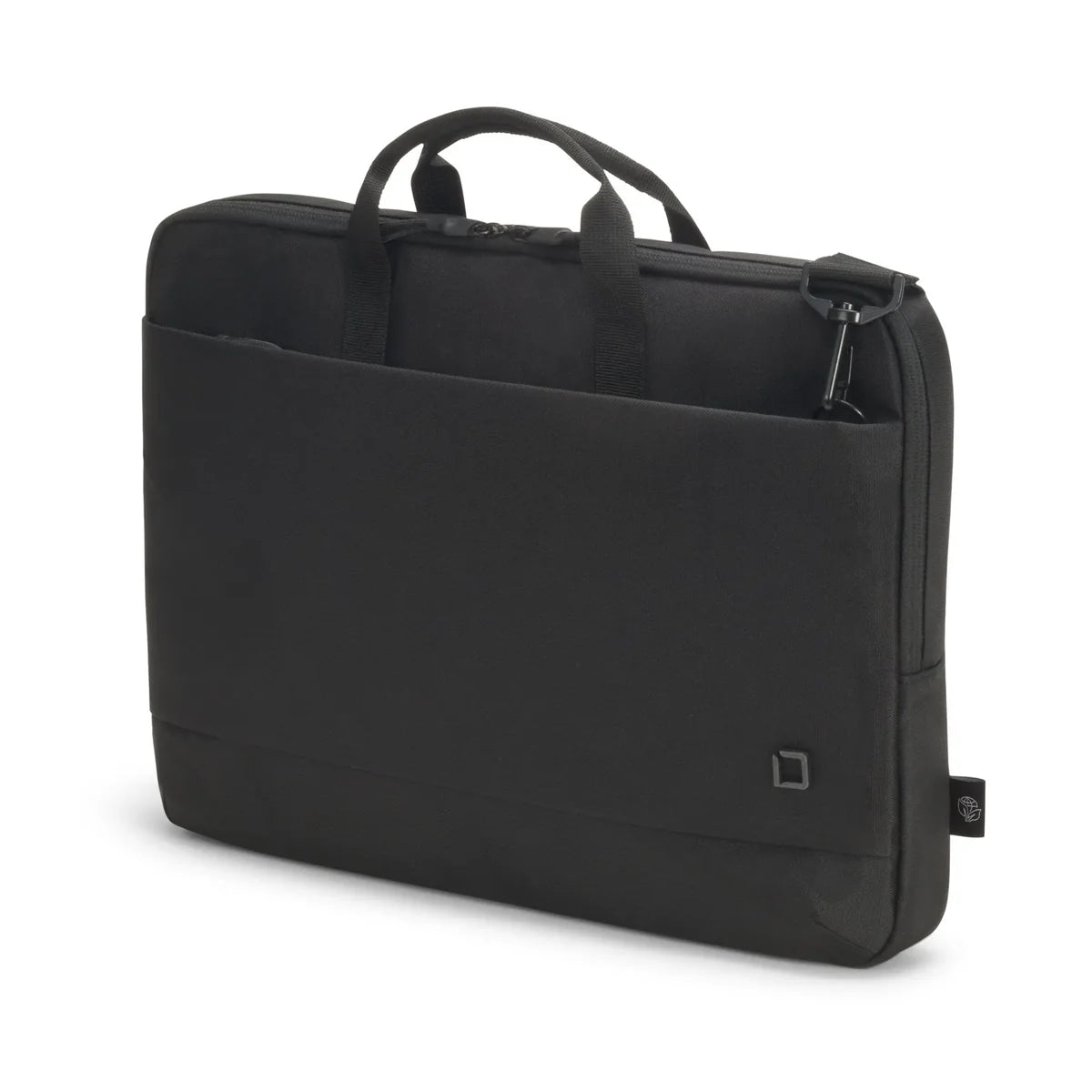Black briefcase on a white background