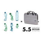 Gray laptop bag made from recycled PET bottles on a white background