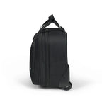 Black rolling backpack on a white background