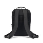 Black backpack shown from the back, featuring a breathable mesh back panel, padded shoulder straps, and a top carry handle, photographed on a clean white background.