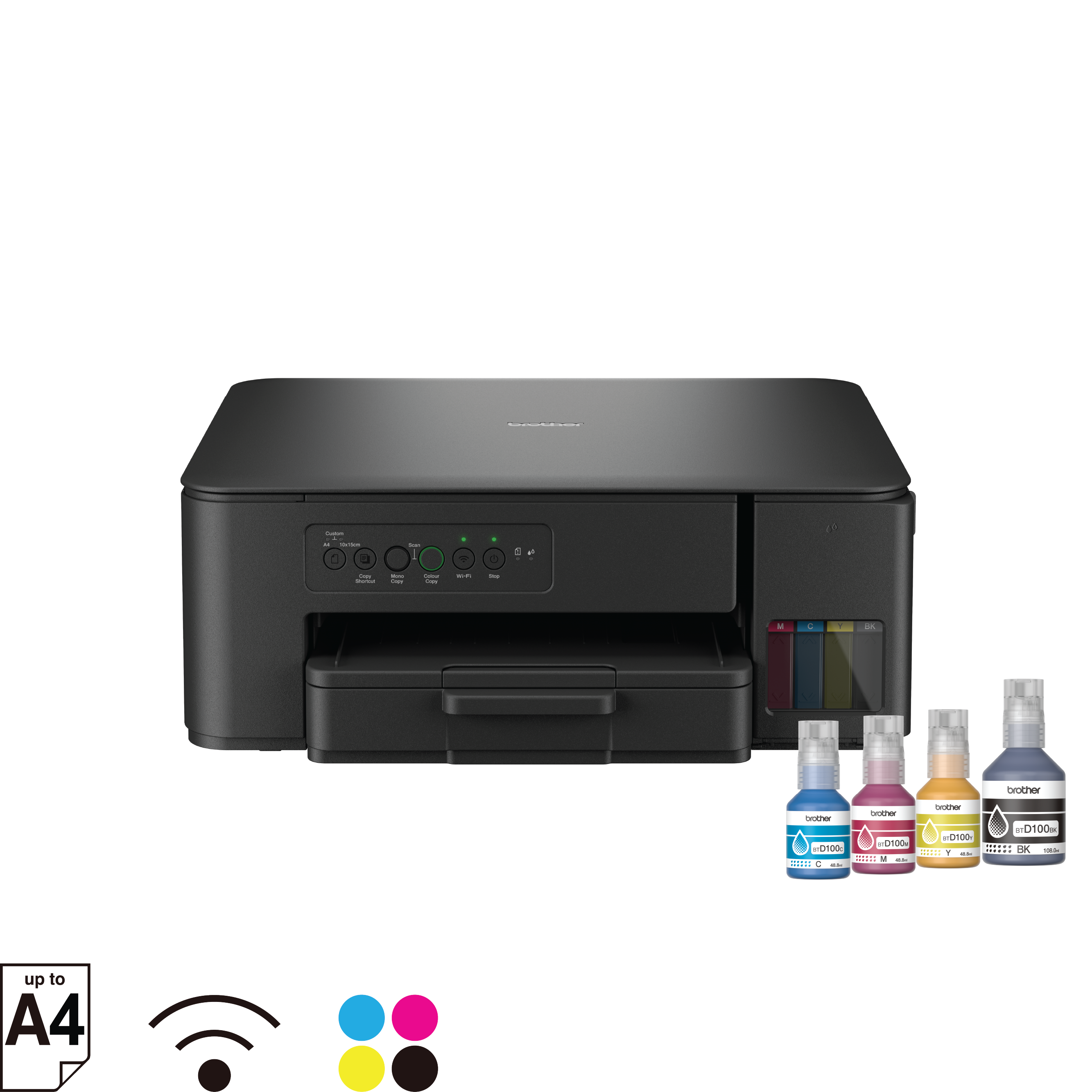 Brother DCP‑T430DW Ink Tank Wireless Multifunction Printer (Print, Scan, Copy)