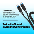 Duplo 2 In 1 Cable 140W With E-Marker Chip 1.2M
